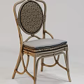 Leisure Chairs With Rattan Frames Round Backrests Geometric Patterns And Soft Cushions 3d model