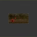 Wooden Table With Blood Red Spots On Natural Wooden Surface And Wavy Pattern Legs