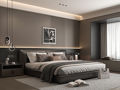 Italian Bedroom Master Bedroom Double Bed 3d model