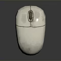 Modern White Computer Mouse With Sleek Design Smooth Surface And Reflective Finish
