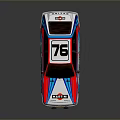 Rally Race Car With Marlboro Logo Number 76 Red White Blue Livery