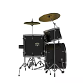 Professional Yamaha Black Drum Set with Cymbals and Bass Drum Components
