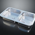 Stainless Steel Double Bowl Kitchen Sink Modern Durable Daily Living Necessities