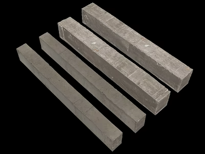 Concrete Rectangular Columns For Building Construction With Smooth Surface And Gray Color 3d model