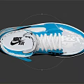 Blue And White High Top Sneakers With Text Details On Upper Design