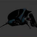 Mechanical Beetle 3D Render With Metallic Shell Robotic Legs And Glossy Surface 3d model