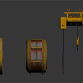 Heavy Duty Industrial Crane Equipment With Yellow Pulley And Cable Drum Wheels