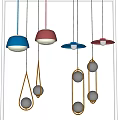 Stylish Blue Maroon Dome Shaped Spherical Pendant Lights With Metal Frame Interior Decor