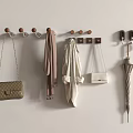 Wall Hooks with Handbags Scarf Coat Umbrella and Key Holder in Entryway