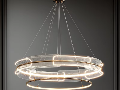 Modern Circular Ring Chandelier With Metal Frame And Illuminated Lighting Fixture 3d model