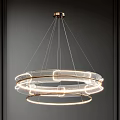 Modern Circular Ring Chandelier With Metal Frame And Illuminated Lighting Fixture