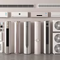 Various Types of Air Conditioners and Fans Including Wall Mounted Floor Standing Units