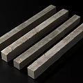 Gray Concrete Pillars with Textured Surface Arranged in a Row for Architectural Use 3d model
