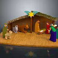 Nativity Scene Dolls With Stable Star Figures Animals And Manger