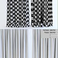 Beige White Curtains With Vertical Dark Stripes Elegant Fabric Drape For Home Interior