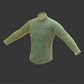 Light Green High Neck Jacket With Long Sleeves And Front Pockets 3d model