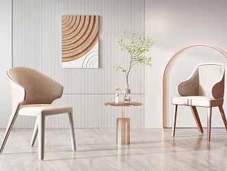 Modern leisure table and chair combination leisure chair 3d model