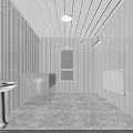 Waste Sorting Room With Color Coded Recycling Bins Marble Floor And Windows