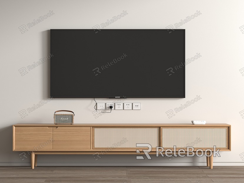 Nordic TV Cabinet Decoration Floor Cabinet Wood model