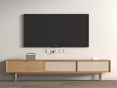 Nordic TV Cabinet Decoration Floor Cabinet Wood 3d model