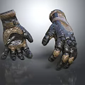 Tactical Leather Gloves With Worn Design Dark Brown Textured Surface And Stitching Details