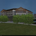 Traditional Commercial Street With Classic Architecture Multi story Buildings And Red Decorative Columns
