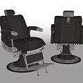 Modern Massage Chair With Gray Plaid Fabric Black Base And Comfortable Armrests