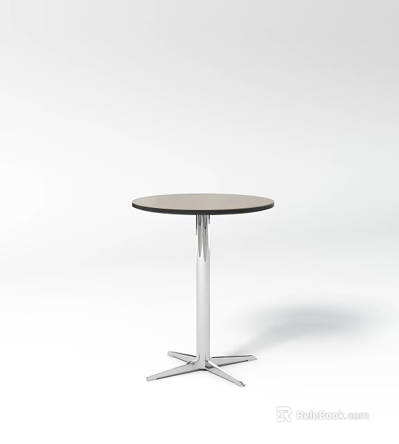Modern Round Top Side Table With Sturdy Metal Base And Sleek Design 3d model 