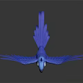 Vibrant Blue Parrot With Spread Wings And Detailed Feathers In Vivid Flying Pose