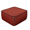 Modern Gray Fabric Ottoman With Textured Surface For Living Room Decor