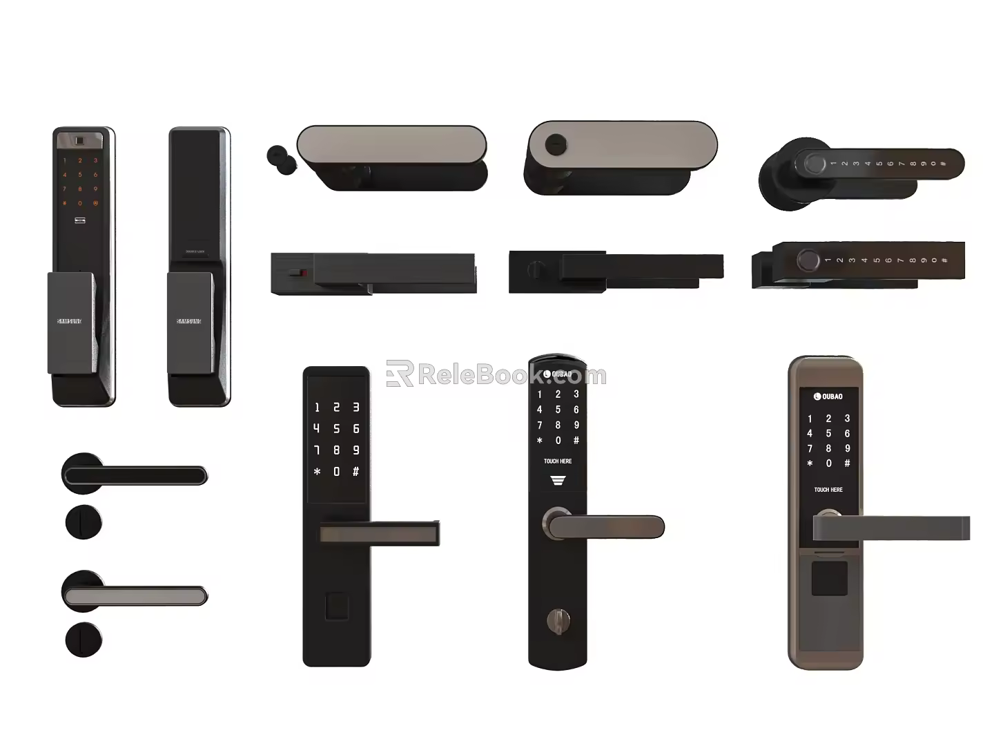 Lock Key Door Handle Smart Lock Fingerprint Lock 3d model