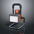 Portable LED Lighting Combination With Black Handle Orange Housing And Stable Stand