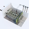 Industrial Equipment Structural Design Featuring Metal Framework Pipes and Electrical Components