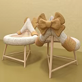 Modern Single Chair Design With Bow Backrest And Woven Seat Wooden Legs For Interior