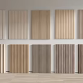 Various Wood Wall Panel Designs With Striped Patterns For Interior Decor 3d model