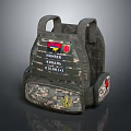 Camouflage Tactical Vest With Hunter Kobra Text Badges And Red Patches