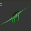 Realistic 3D Sauropod Dinosaur Model With Long Neck Tail Textured Skin Gray Background And Reflection