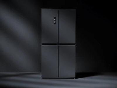 Sleek Black Modern Refrigerator With Multi Door Design And Stylish Finish 3d model