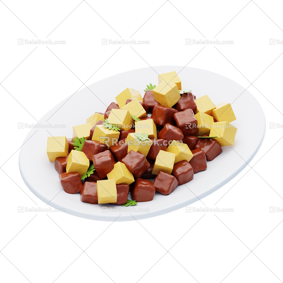 Modern dishes Cartoon dishes 3d model