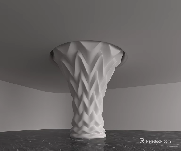 Modern Geometric Column Design For Contemporary Interior With Intricate Textured Patterns 3d model 