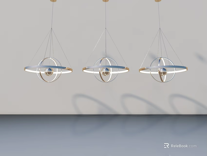 Modern Hinged Door Design for Stylish Interior with Hanging Pendant Lights 3d model