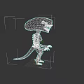 Cartoon Style Dark Colored Creature Character With Sharp Teeth Claws And Slender Body