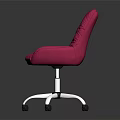 Pink Padded Office Chair with Wheels for Comfortable Modern Workspace 3d model