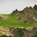 valley canyon terrain mountain range geopark cliff peak plateau grassland 3d model