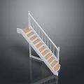 Modern Interior Staircase Design With White Railings And Wooden Steps