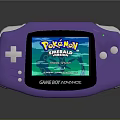 Purple Game Boy Advance Handheld Gaming Console With Pokémon Emerald