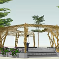 Modern Gallery Frame Landscape Bamboo Gallery 3d model