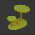Colorful Green Two Tiered Food Serving Table With Round Tops And Oval Base