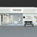 YUFEIER Modern Clothing Store With Glass Windows Mannequins And Exterior Bench