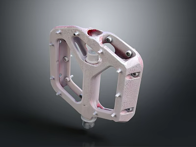 Durable Pink Metal Automotive Pedal With Anti Slip Studs And Precision Bearings 3d model